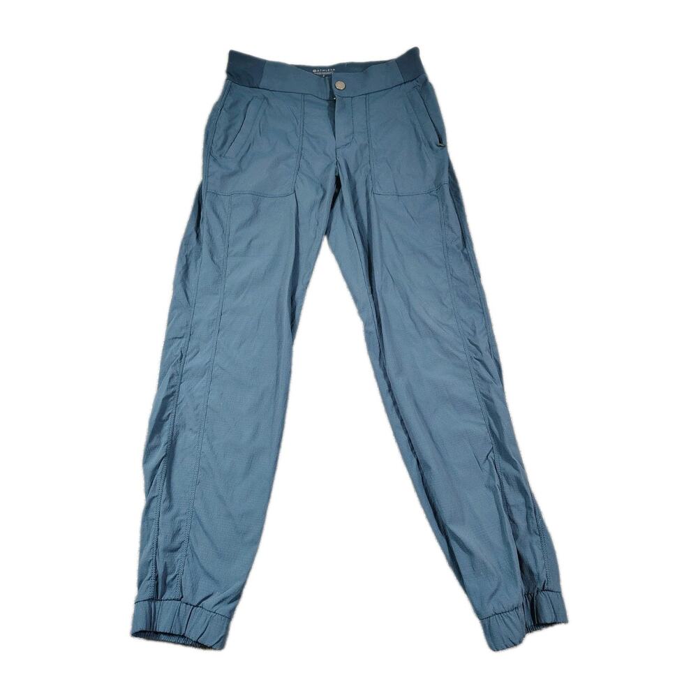 Athleta Trekkie 2.0 Jogger Pants Womens 2 Blue Nylon Stretch Ripstop Travel EUC